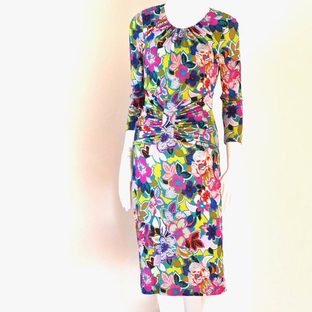 Etro Brightly Coloured Dress With Gathering At Waist - Italy
